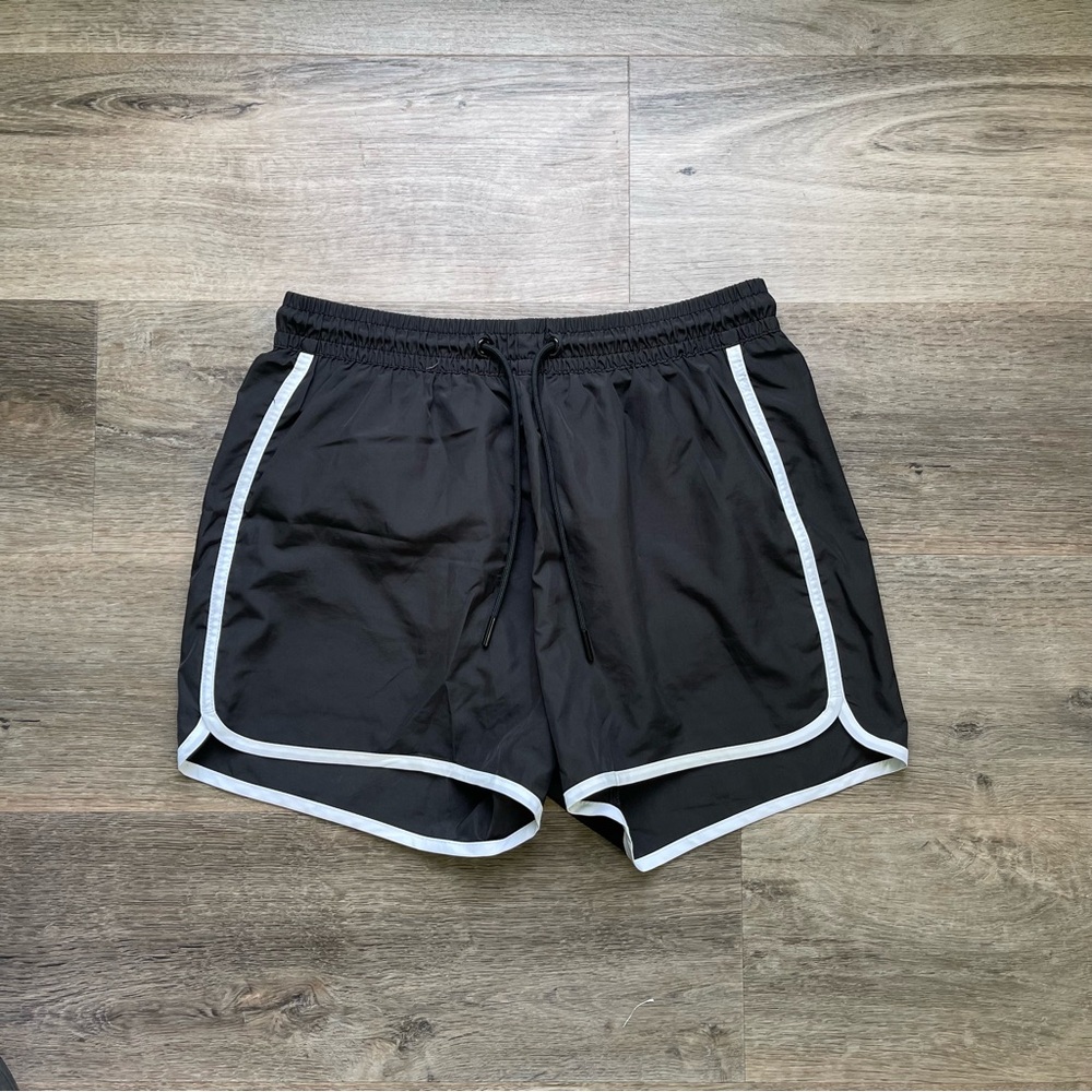 Men's Retro Black Sporty Swim Shorts